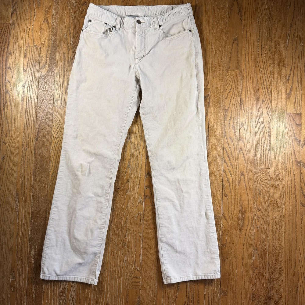 Carhartt Pants Womens 10 X 32 Beige Khaki Corduroy Workwear Stretch Casual